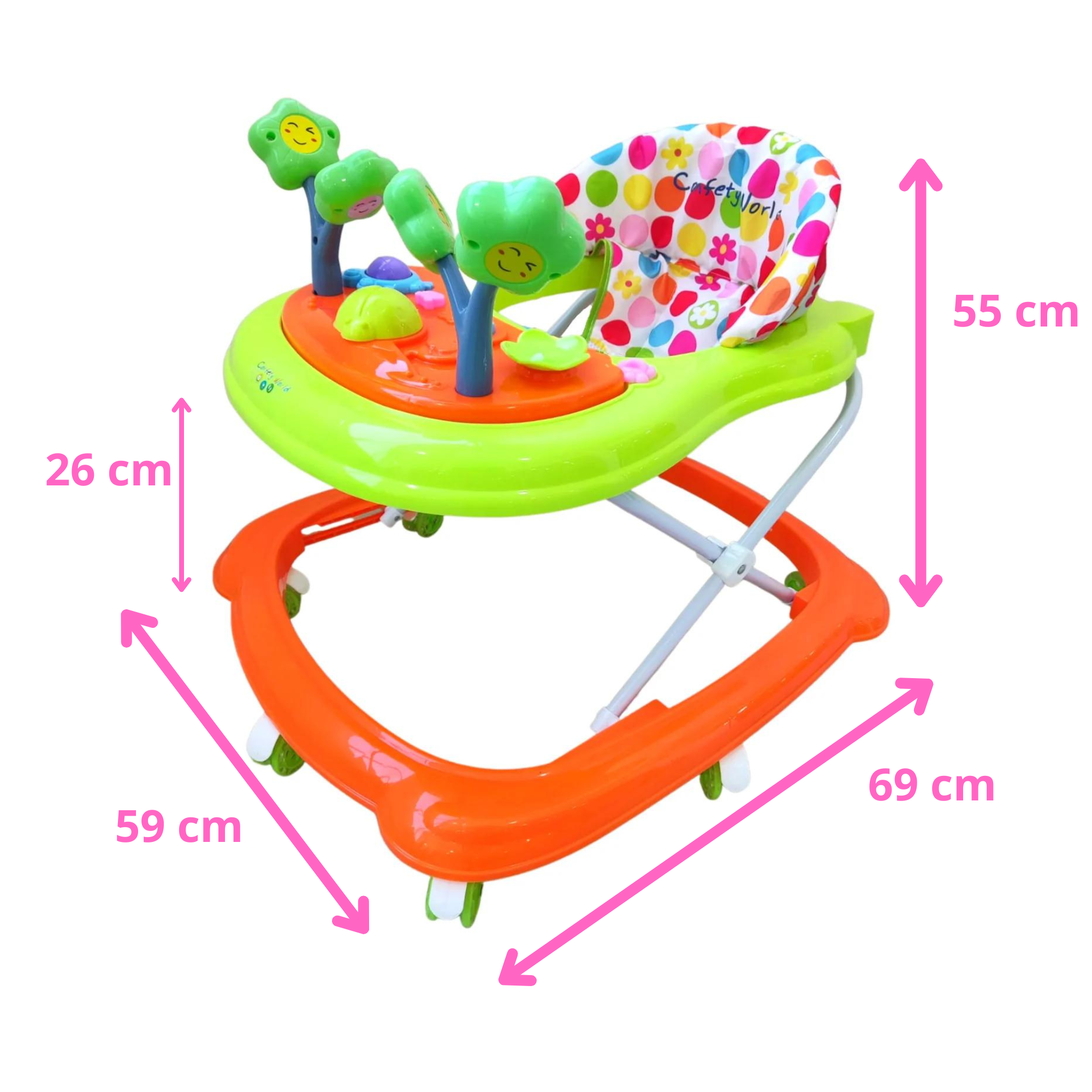 Andadera Para Bebes Confety Musical Catarina Naranja