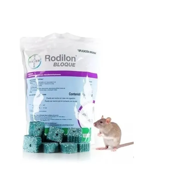 Rodilon Bloque De 1 Kg Bayer Rodenticida Ratas 10 piezas