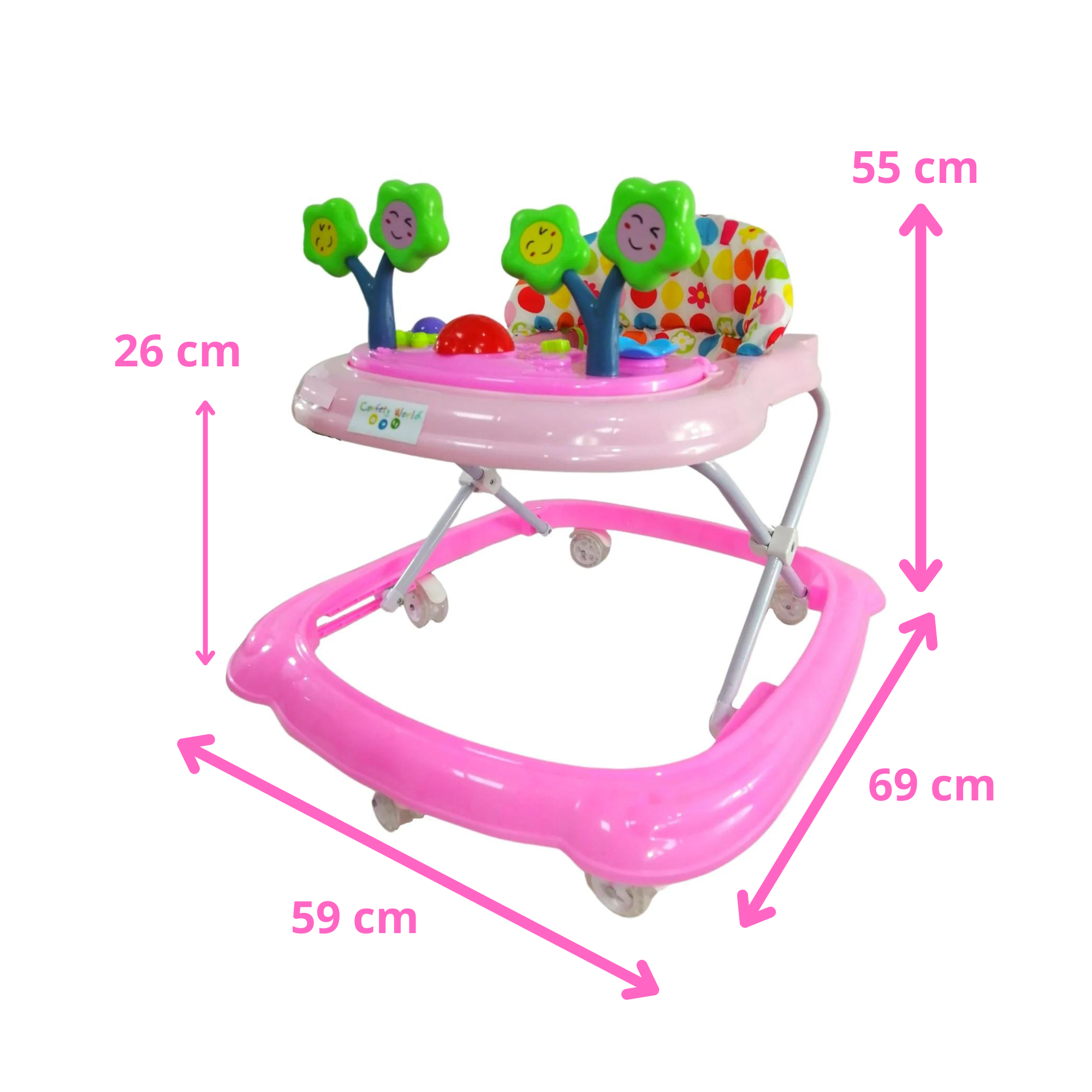 Andadera Para Bebes Confety Musical Catarina Rosa