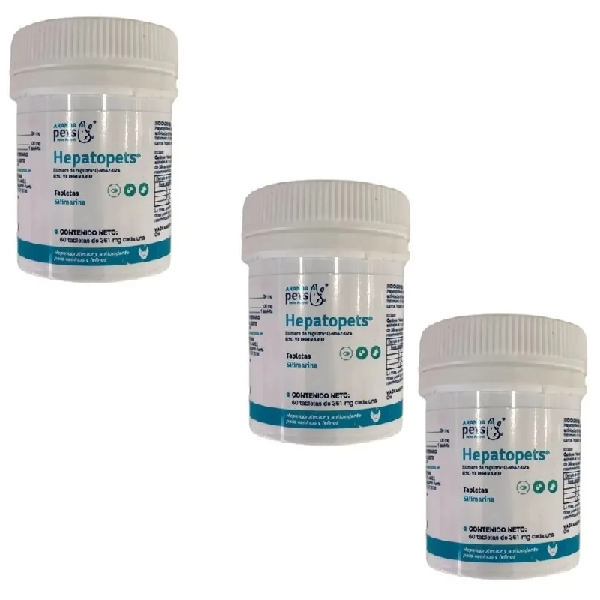 Hepatopets De Aranda Pets Frasco Con 60 Tab Pa Perro Y Gato(/3 PIEZAS)