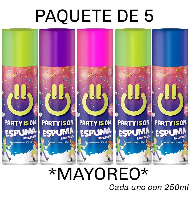 Espuma P Fiesta Blanca Aroma No Toxica Lata Spray Mayoreo