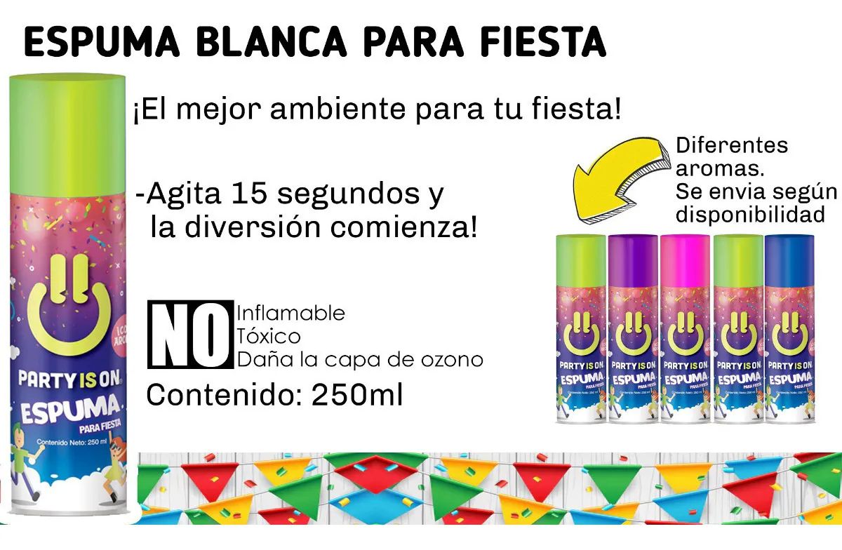 Espuma P Fiesta Blanca Aroma No Toxica Lata Spray Mayoreo
