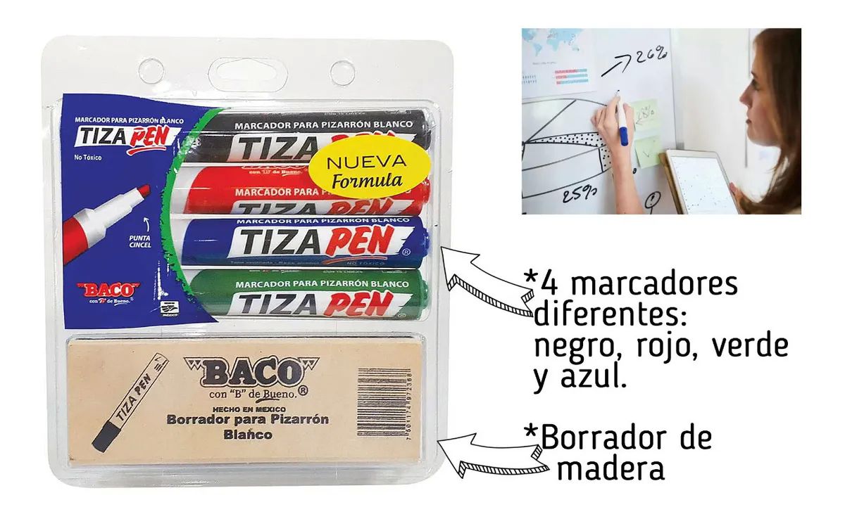 Marcadores P Pizarron + Borrador 