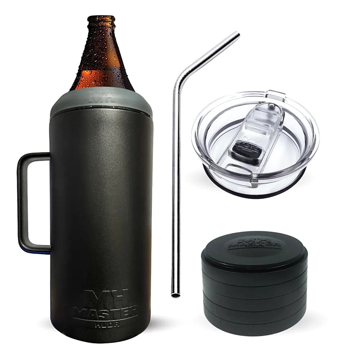 Porta caguama Master Holder 1.2 lts  Negro con Accesorios Portacaguamon 40 oz Premium