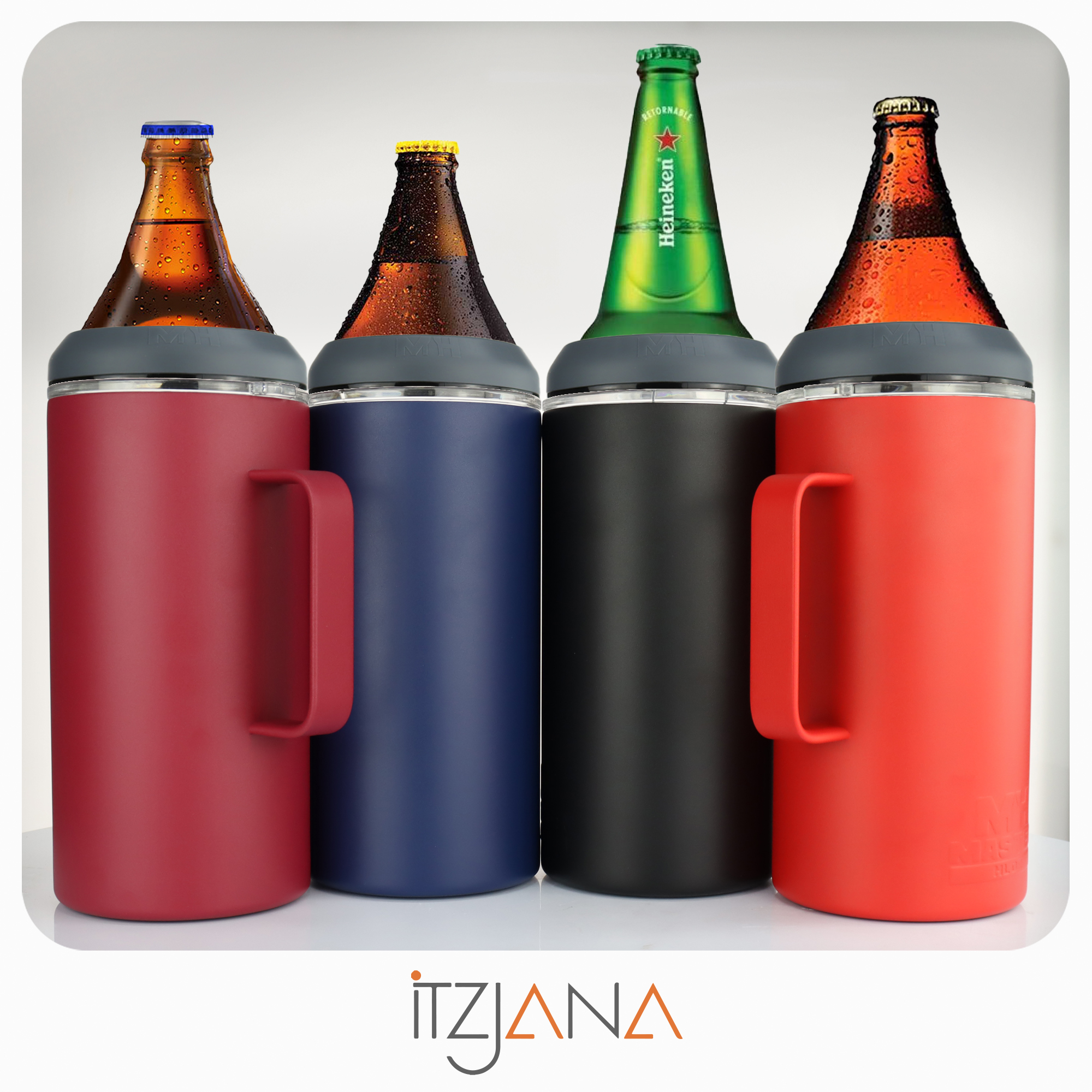 Porta caguama Master Holder 1.2 lts  Negro con Accesorios Portacaguamon 40 oz Premium