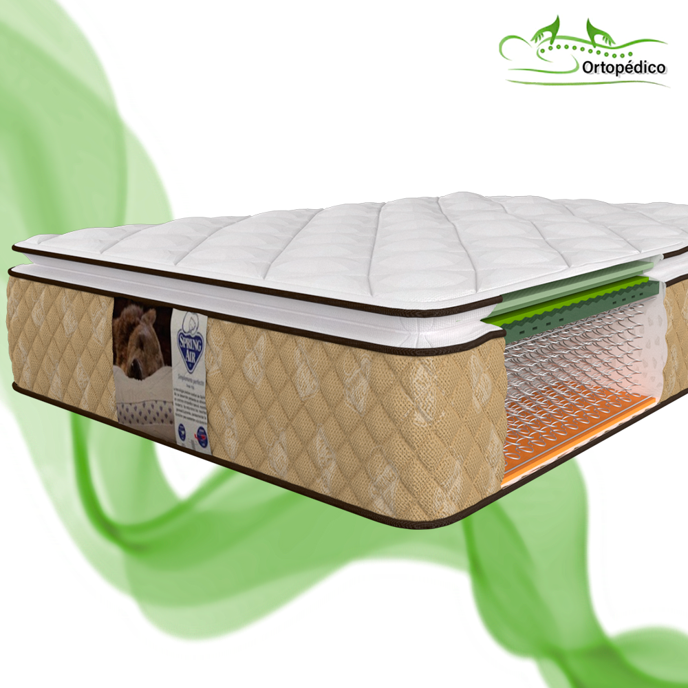 Colchón King Size Allegro Valencia Spring Air Ortopédico con Colchoneta PILLOW TOP