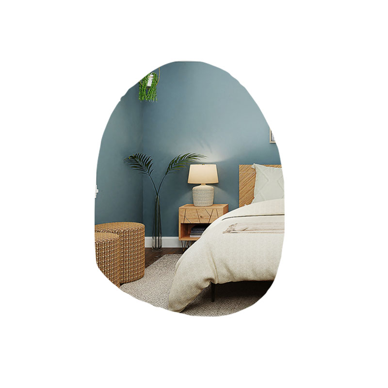 ESPEJO GRUESO ELEGANTE DE FORMA IRREGULAR PARA PISO, CASA RENUEVA, AILEN