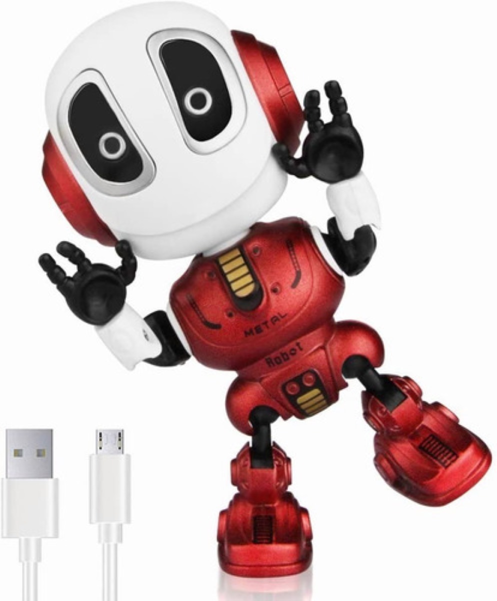 Robot Parlante Táctil Recargable De Metal Rojo