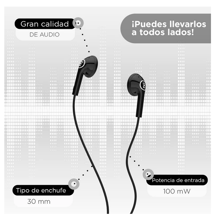 Audífonos Skullcandy Alambricos Color Negro 3.5 MM