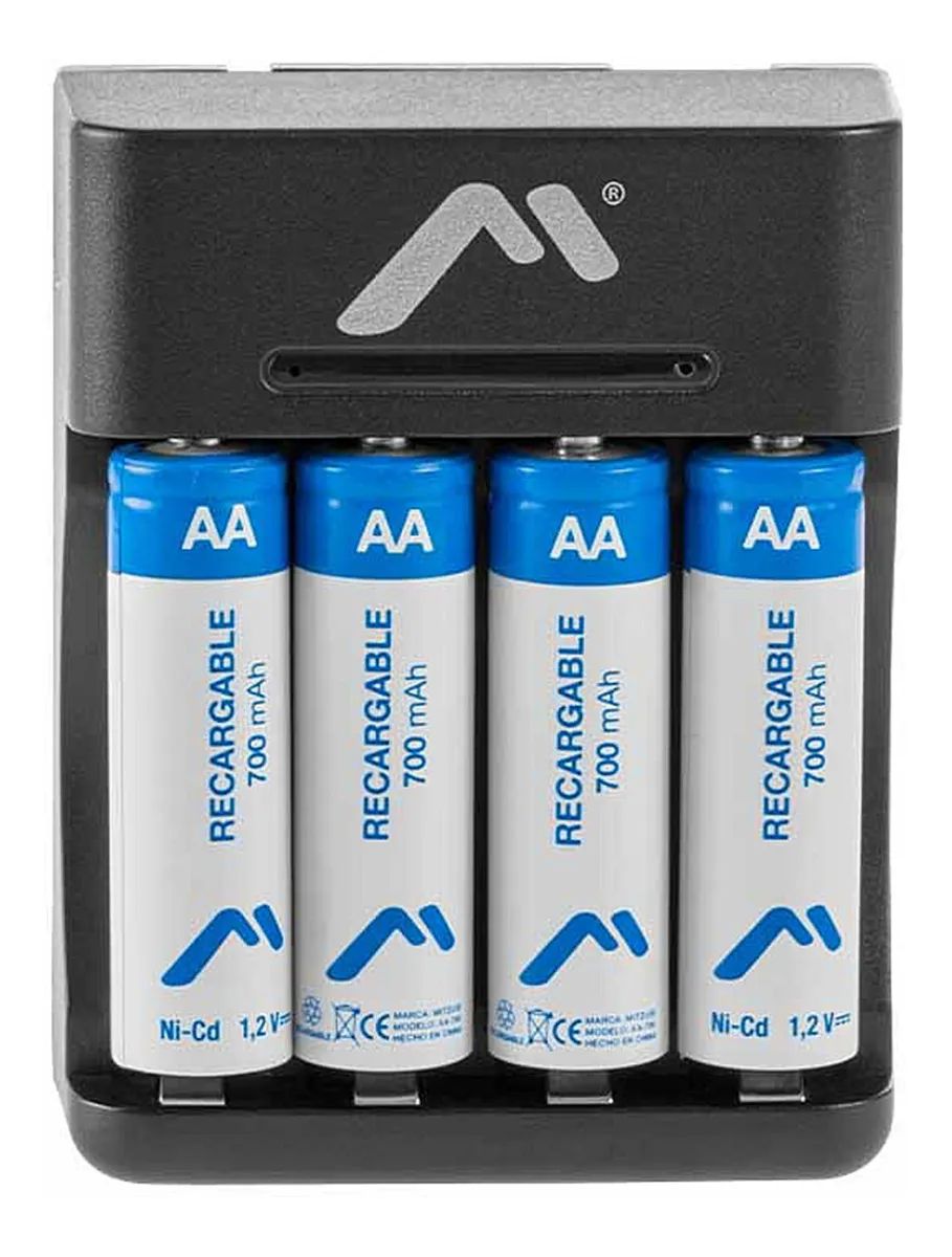 Cargador Con Pilas Recargables Aa Doble A 1.2 Aparatos