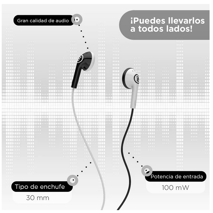 Audífonos Skullcandy Alambricos Color Blanco 3.5 MM