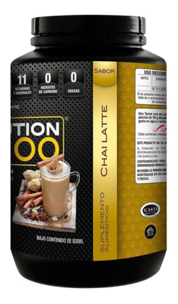 Suplemento en polvo Evolution WP100 proteínas sabor Chai Latte de 1.4kg