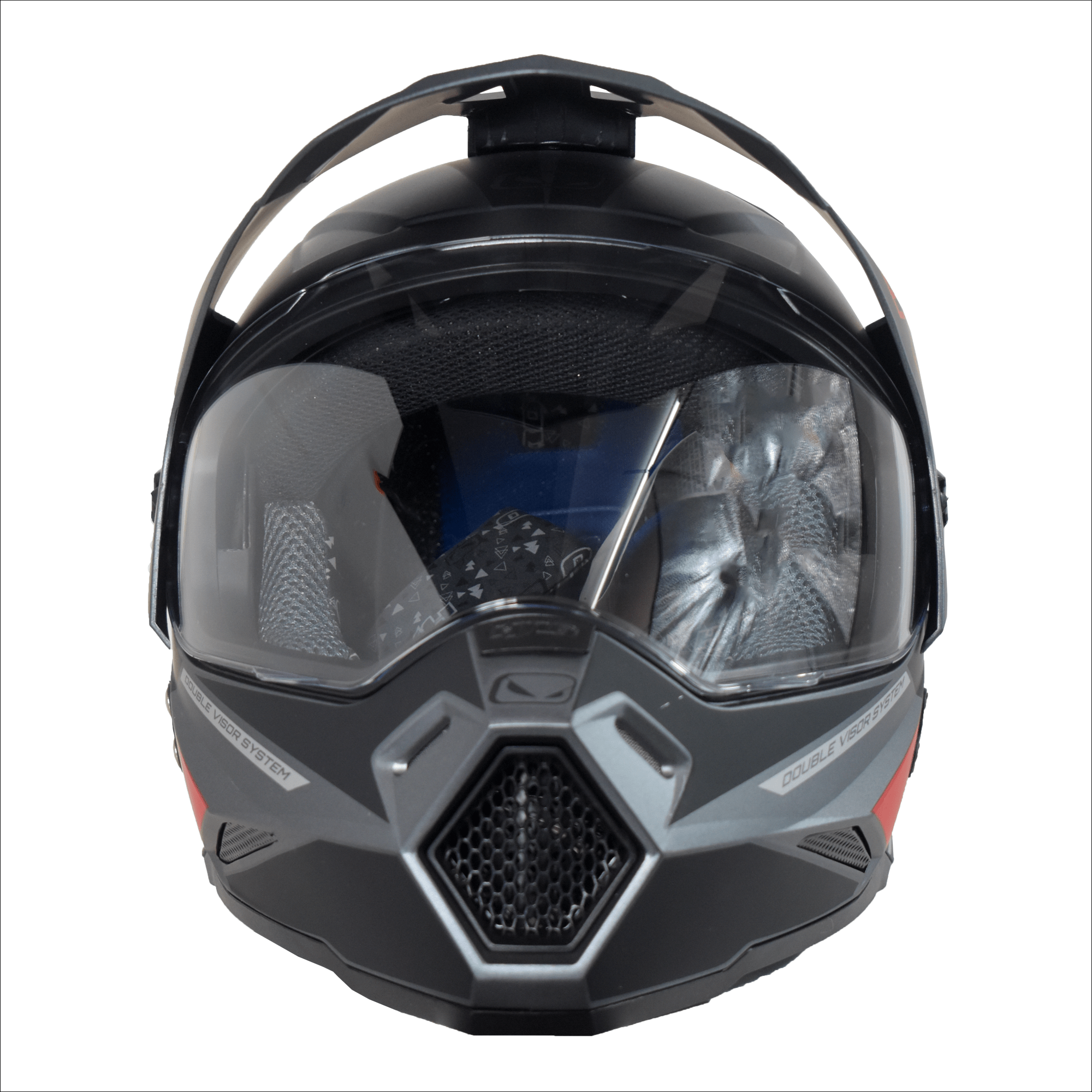 Casco Doble Propósito Hro Mx330 Negro/rojo Mate Thunder
