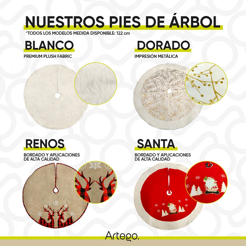 Pie de árbol de navidad Blanco 122cm Artego