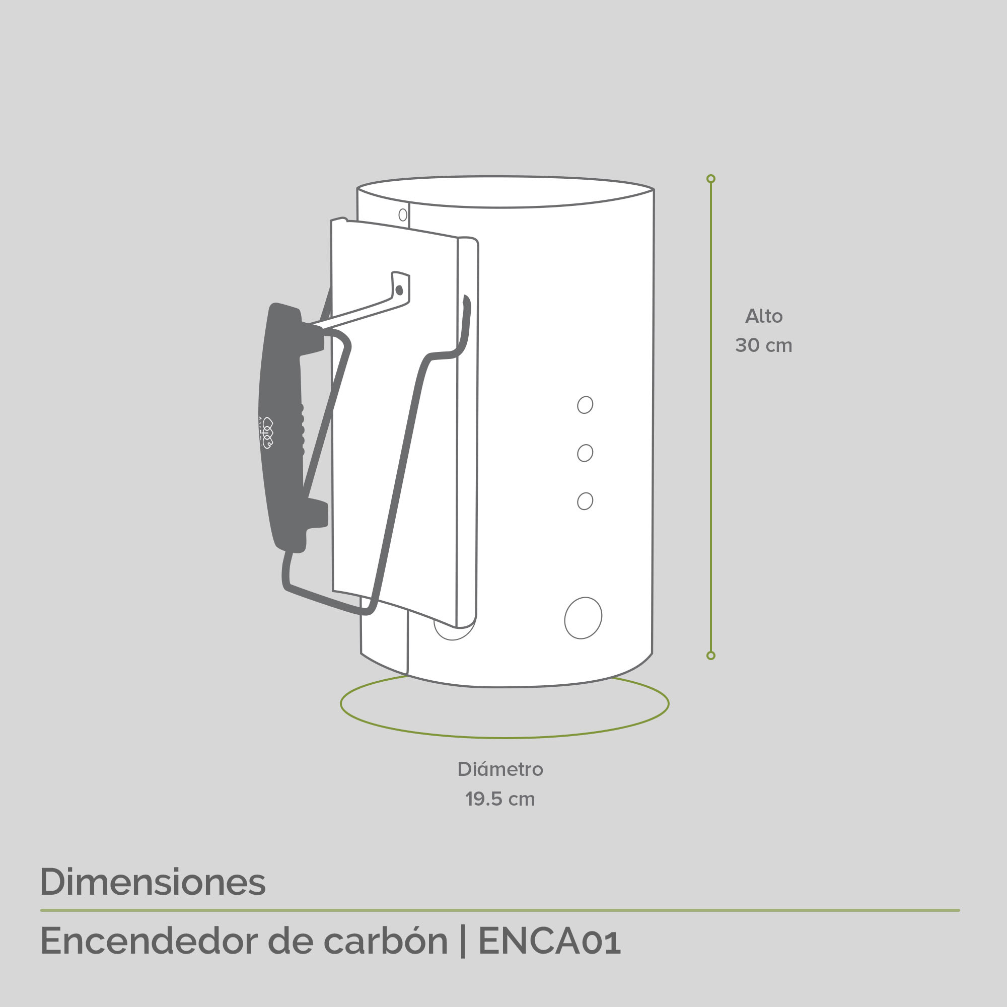 Iniciador Encendedor De Carbón 19 CM.  Avera ENCA01