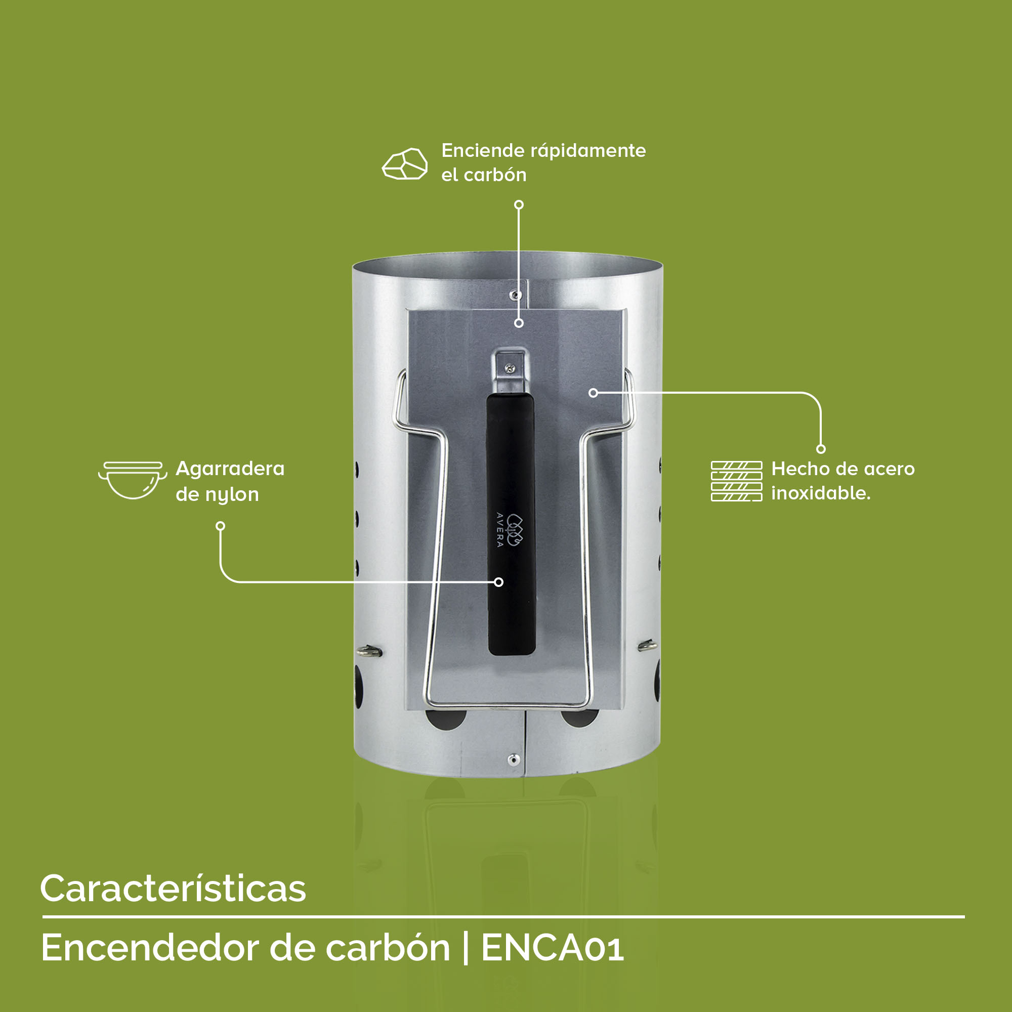 Iniciador Encendedor De Carbón 19 CM.  Avera ENCA01