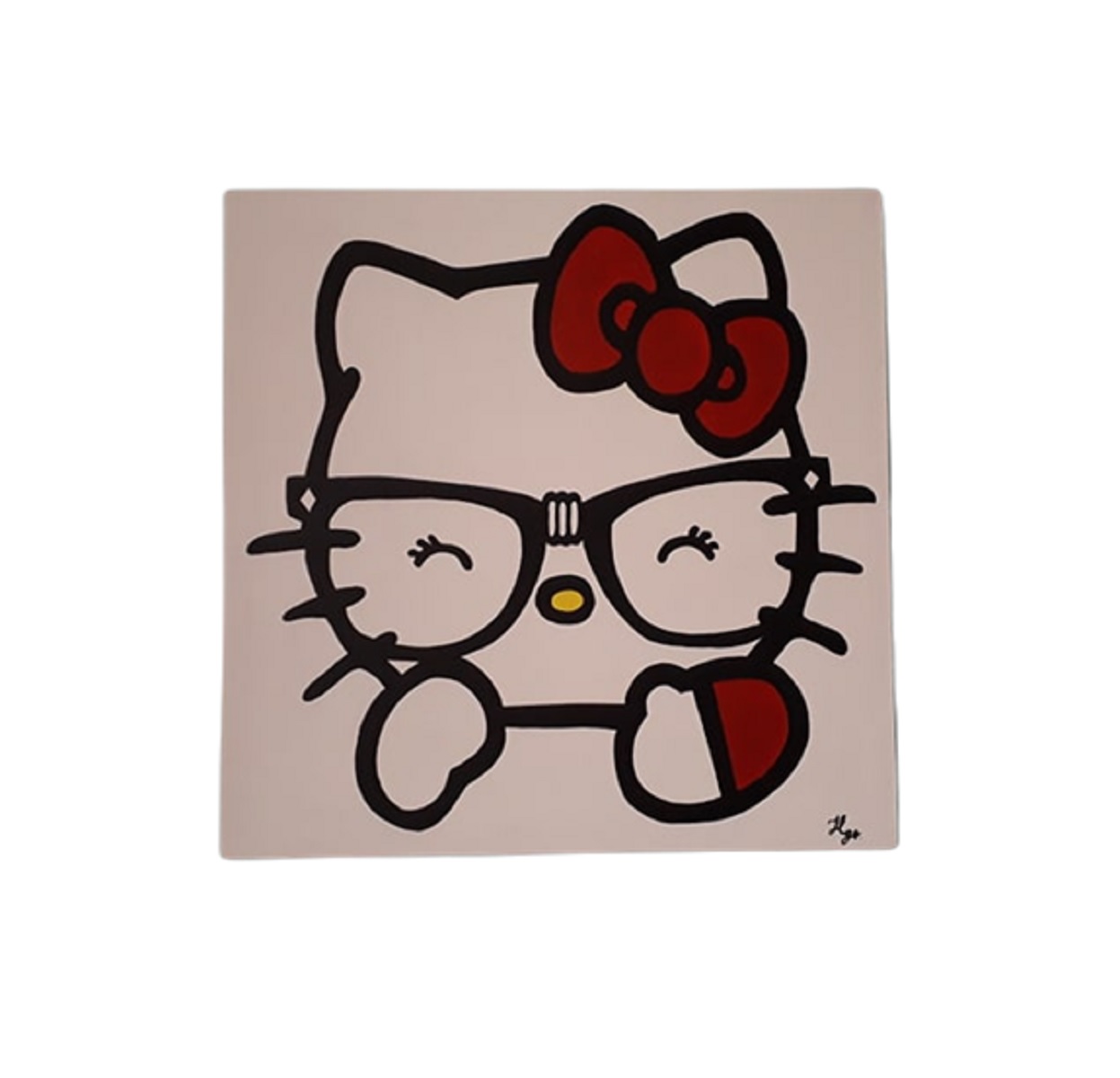 Cuadro decorativo pintado a mano Galería Oneris Cuadro decorativo Moderno - Pintura HELLO KITTY  70x70