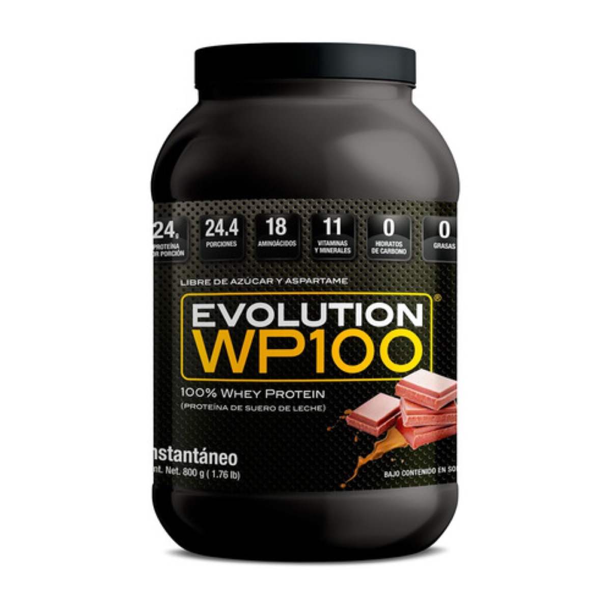 Suplemento en polvo Evolution WP100 proteínas  800 G Sabor Chocolate