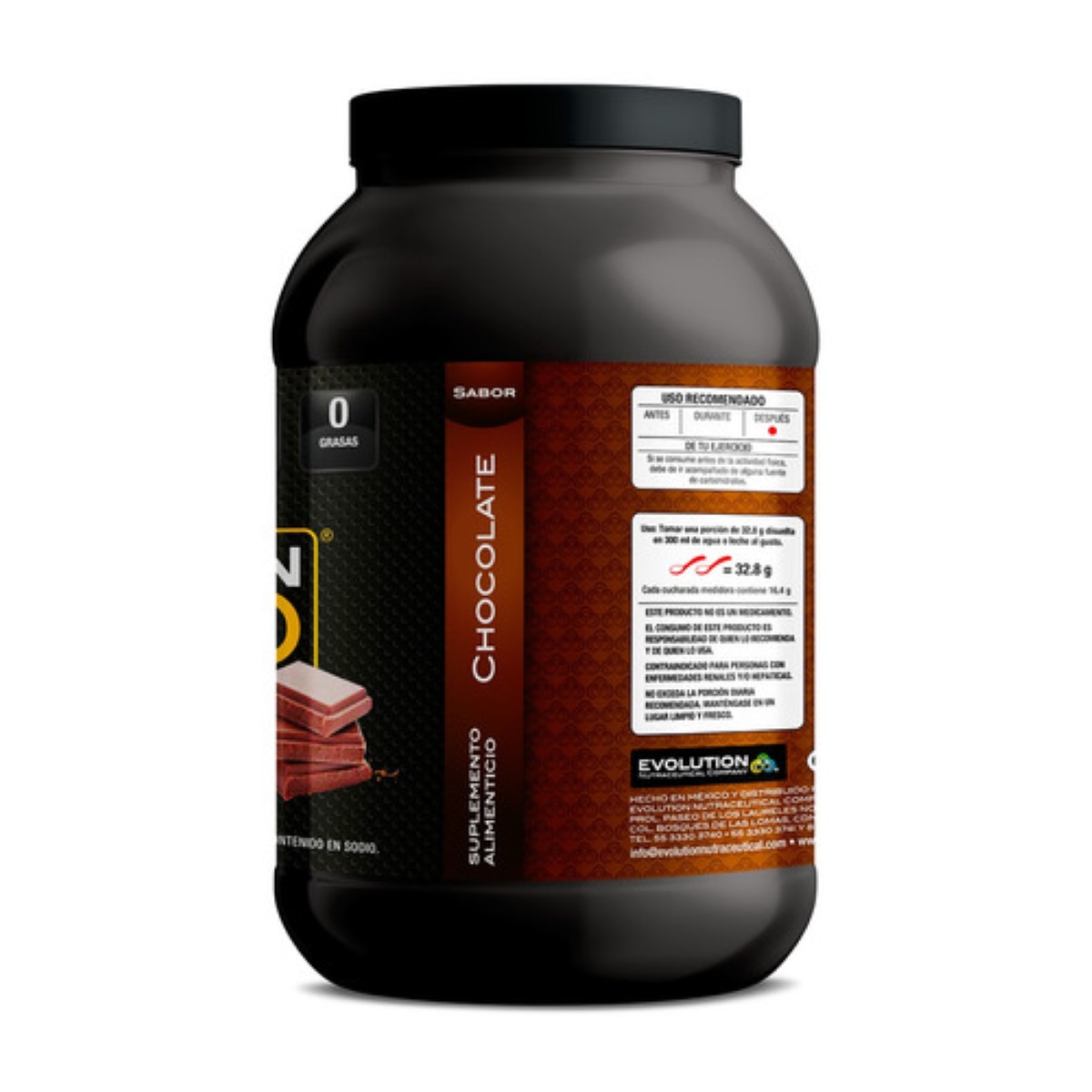 Suplemento en polvo Evolution WP100 proteínas  800 G Sabor Chocolate