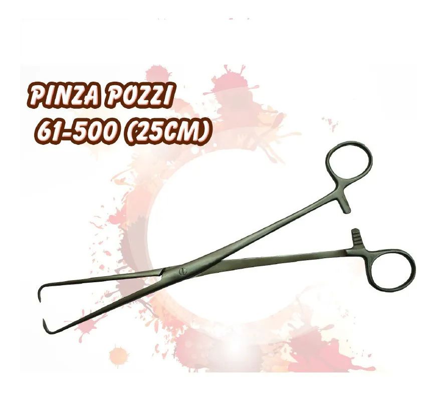 Pinza Pozzi 25 Cm Cirugia Instrumental Médico Guttek