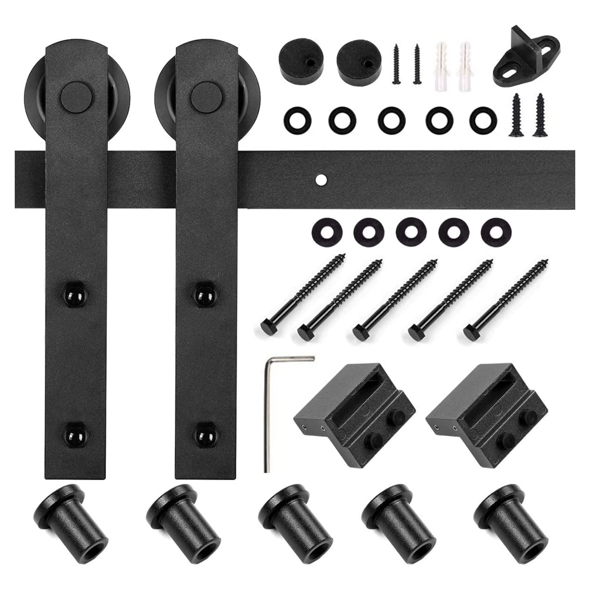 Riel de 2 Mts para Puerta Corrediza, Incluye Herrajes para Montar en Pared, Peso Soportado 150 Kg