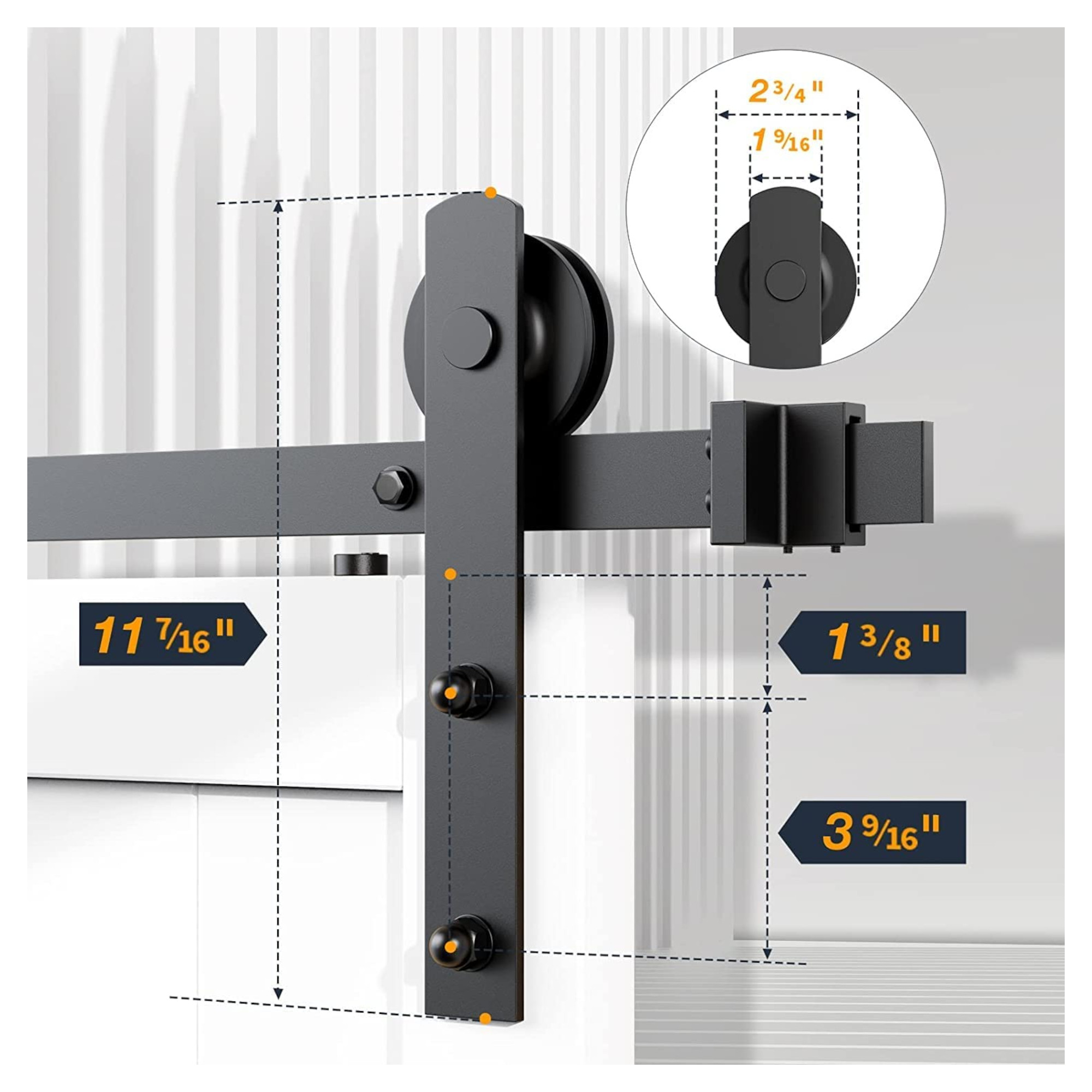 Riel de 2 Mts para Puerta Corrediza, Incluye Herrajes para Montar en Pared, Peso Soportado 150 Kg