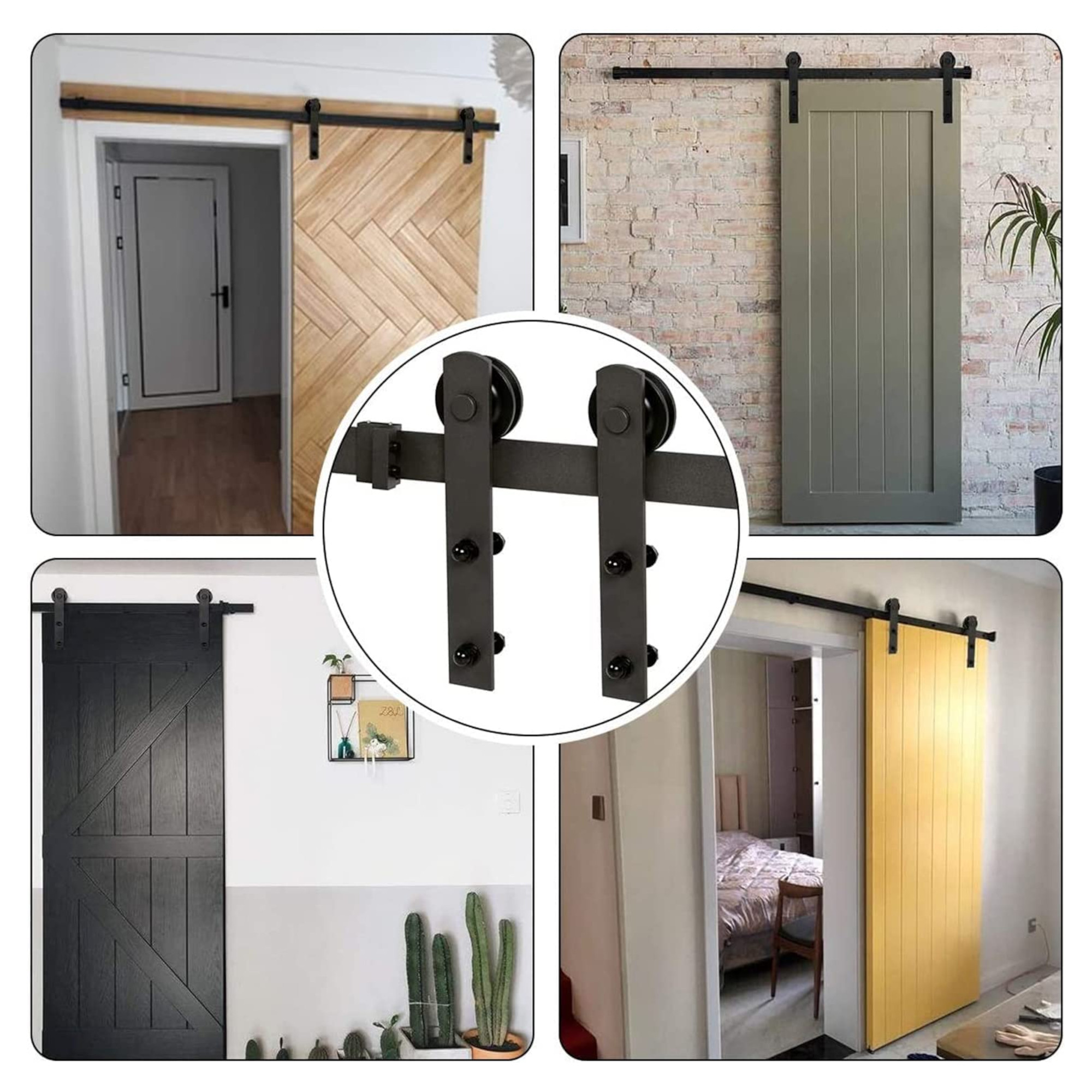 Riel de 2 Mts para Puerta Corrediza, Incluye Herrajes para Montar en Pared, Peso Soportado 150 Kg