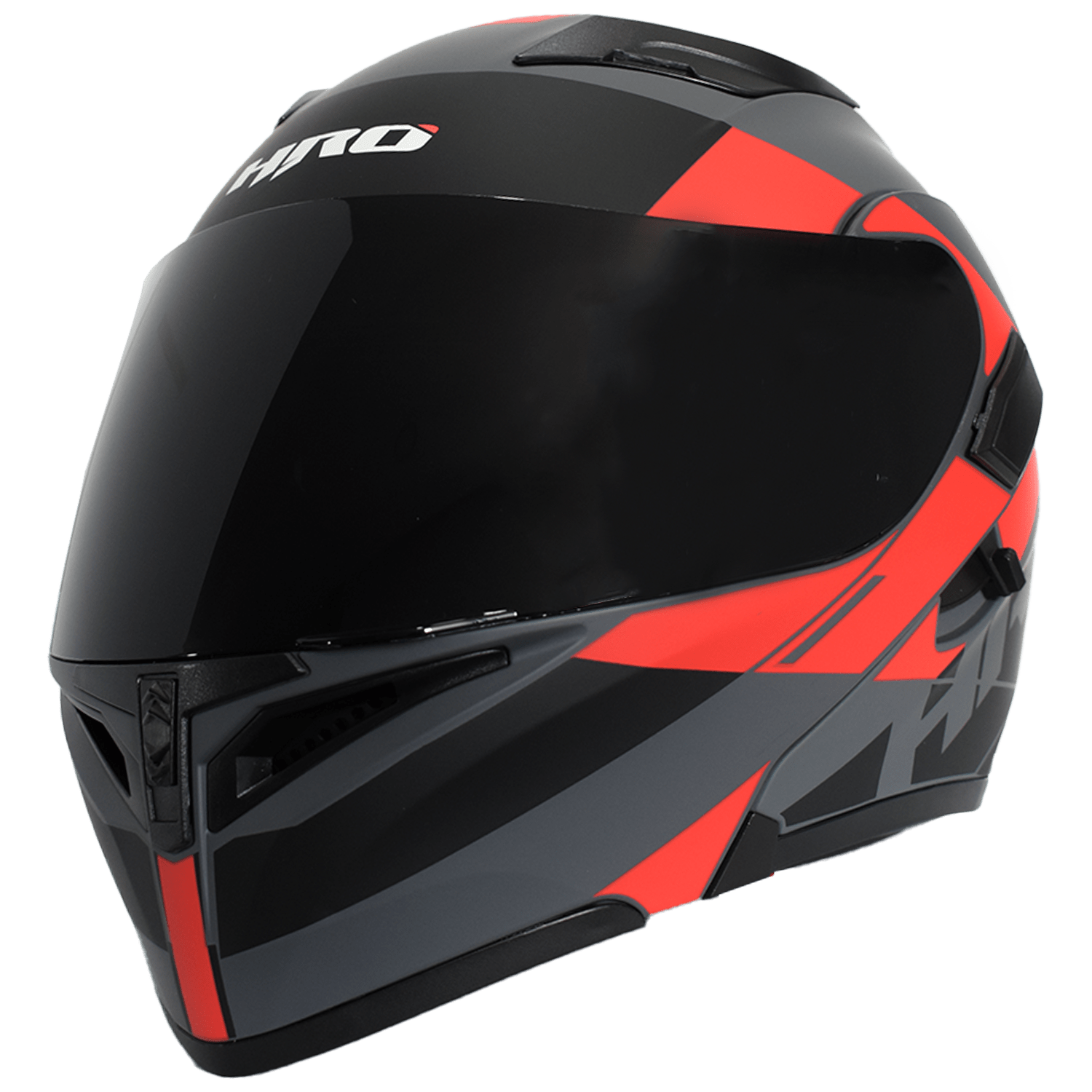 Casco Abatible Moto Hro 3400dv Epic Gris/ Rojo Con Luz