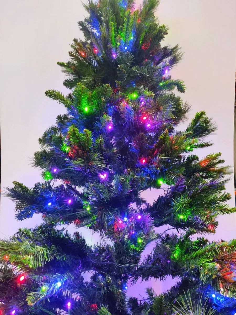 Árbol De Navidad Douglas Preiluminado LED Multicolor  de 2.13mtrs 