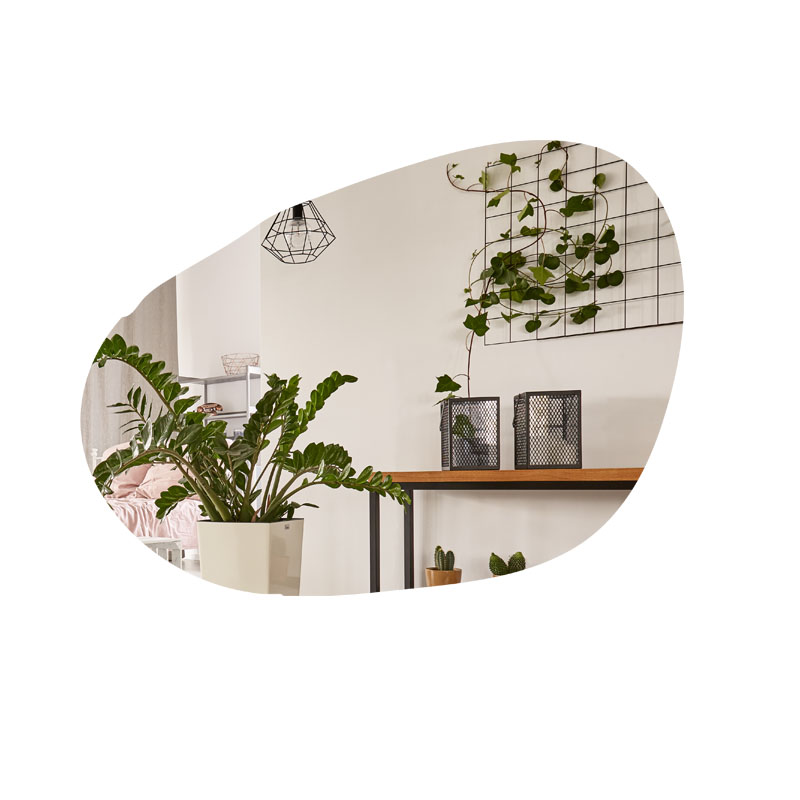 Espejo de forma irregular para decoración ideal para baño, sala, comedor, habitación y escaleras, moderno, elegante, Casa Renueva, Samara