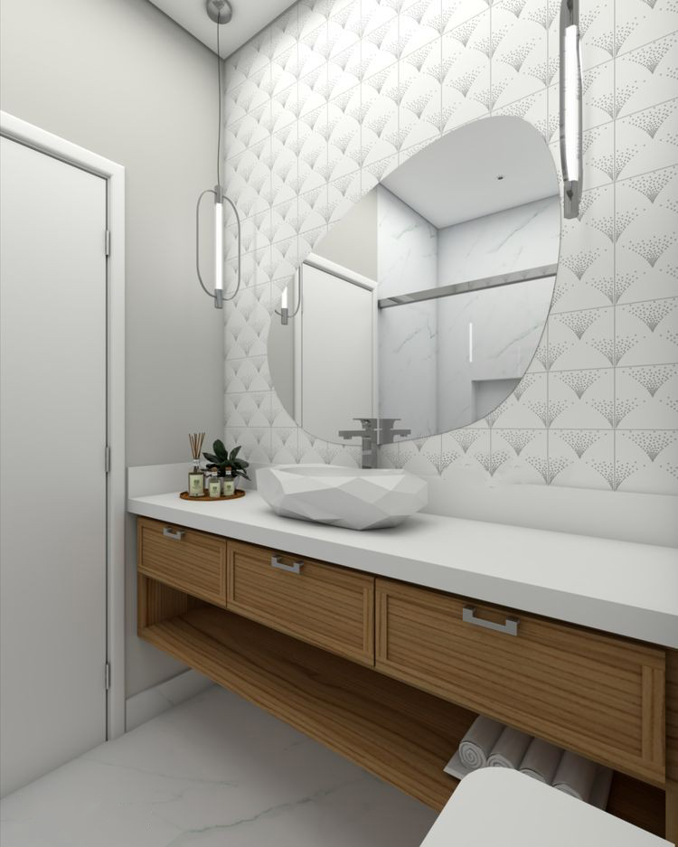 Espejo de forma irregular para decoración ideal para baño, sala, comedor, habitación y escaleras, moderno, elegante, Casa Renueva, Samara