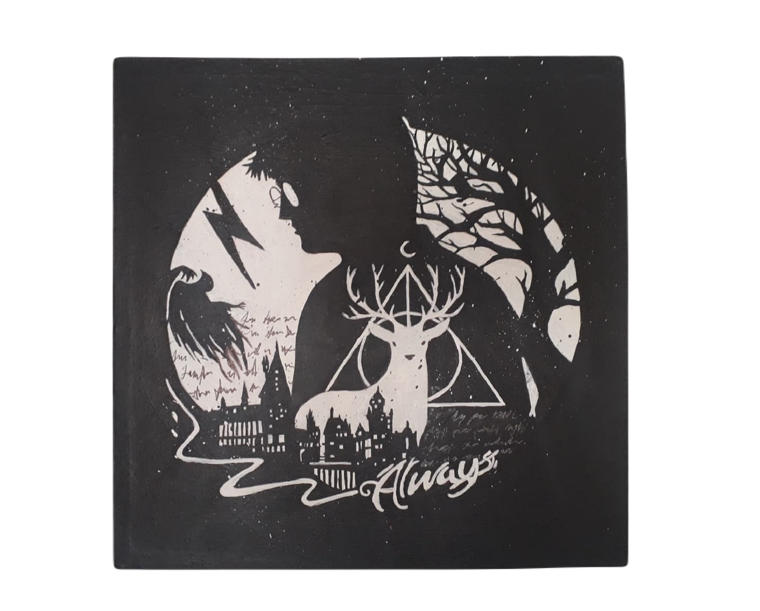 Cuadro decorativo pintado a mano Galería Oneris HARRY POTTER ALWAYS 70x70