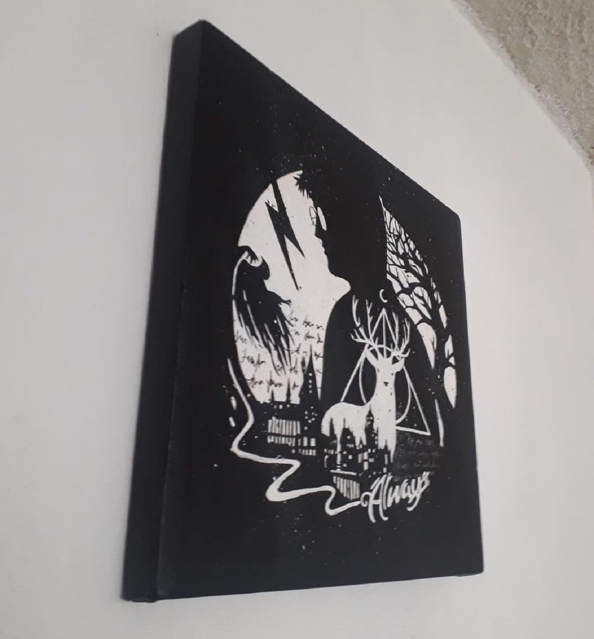 Cuadro decorativo pintado a mano Galería Oneris HARRY POTTER ALWAYS 70x70