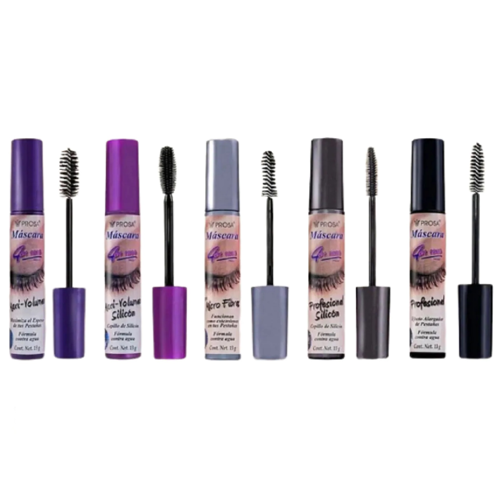 Set de 8 Rimel Mascara de pestañas Prosa 4 EN 1 (uno de cada uno)