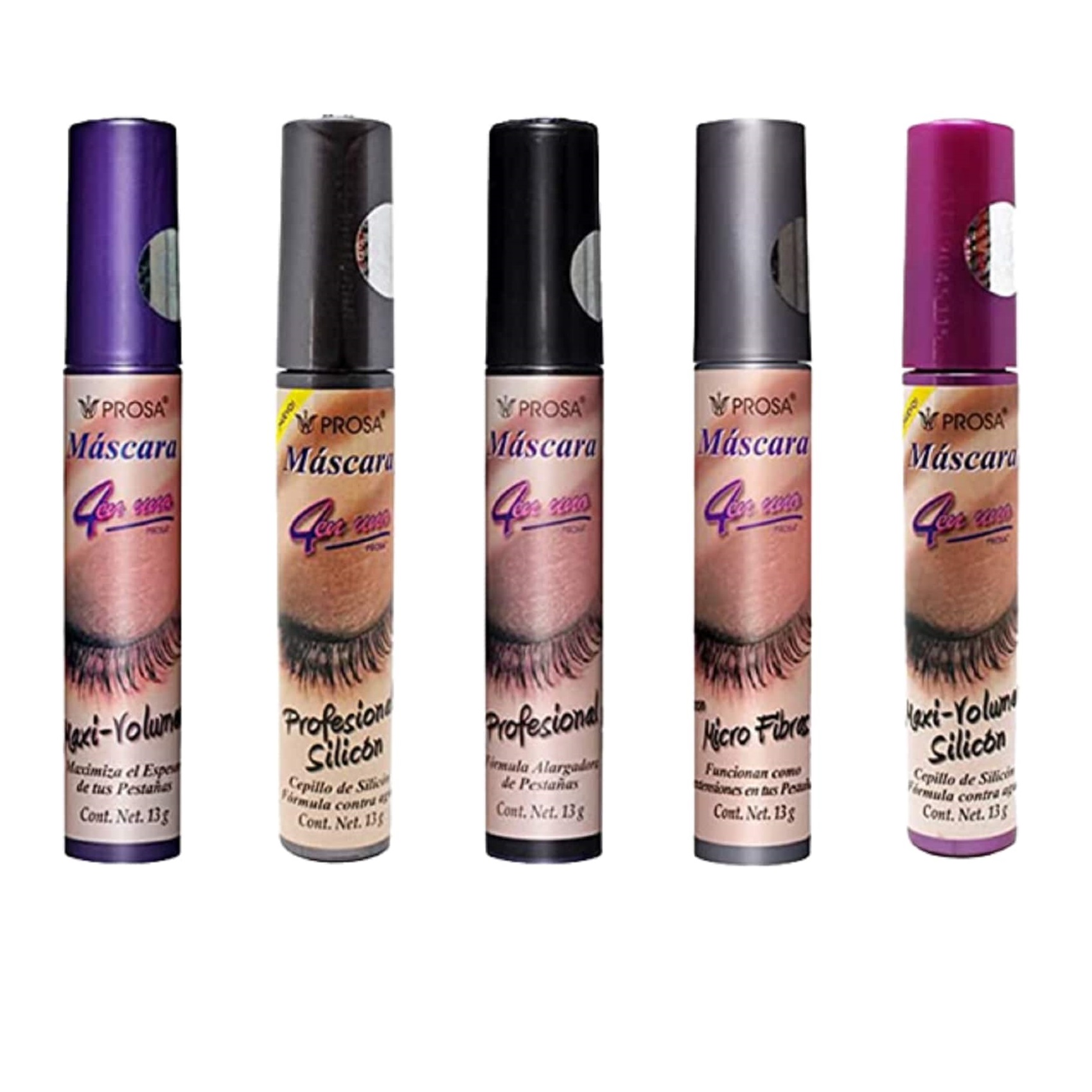 Set de 8 Rimel Mascara de pestañas Prosa 4 EN 1 (uno de cada uno)