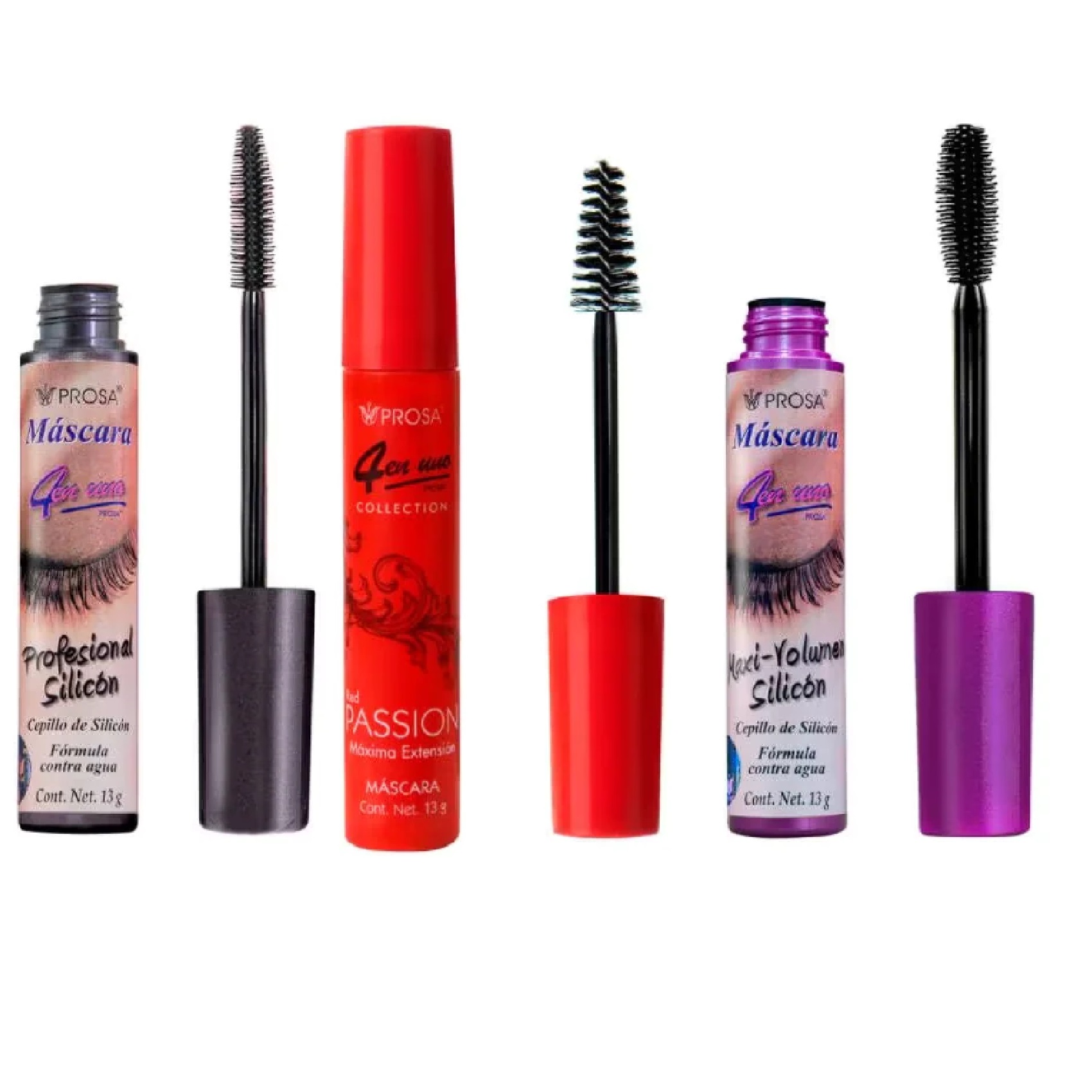Set de 8 Rimel Mascara de pestañas Prosa 4 EN 1 (uno de cada uno)