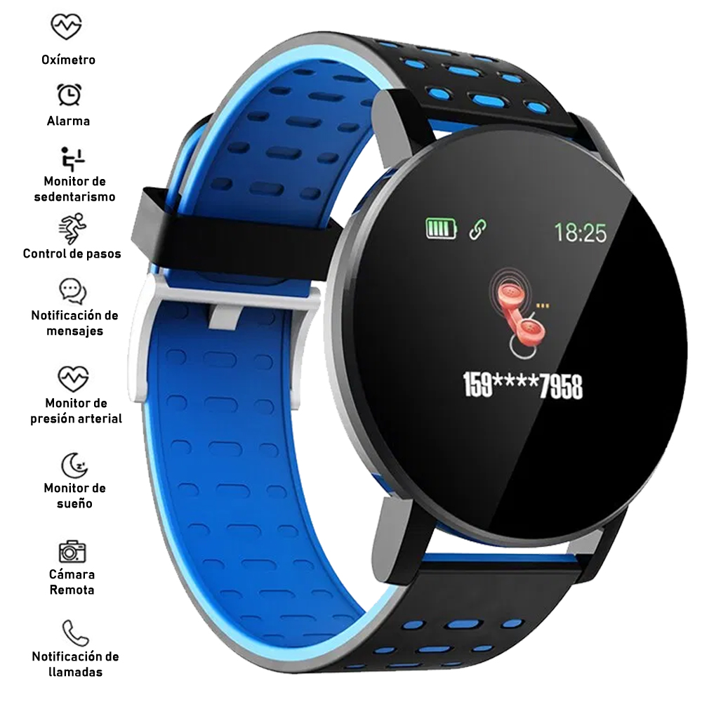 Reloj Inteligente Smartwatch 119 Plus Contra Agua Oximetro