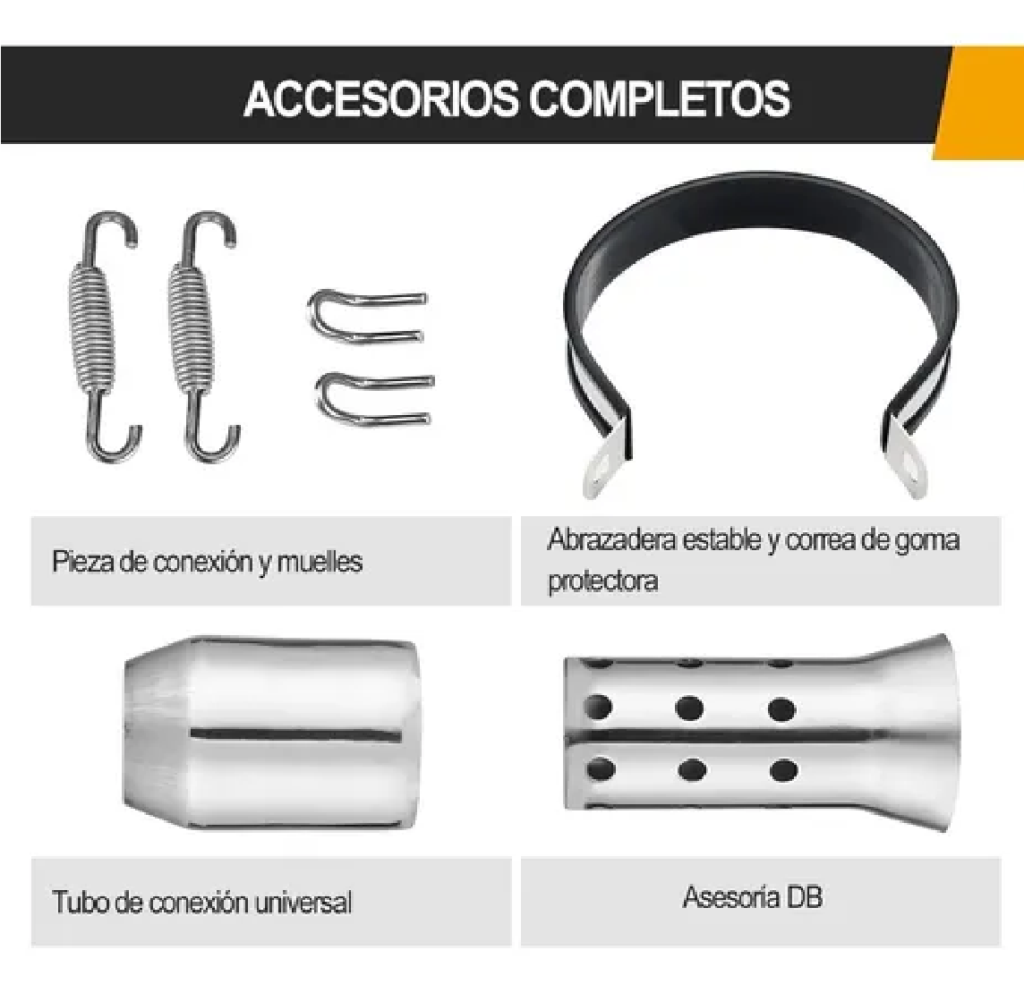 Escape Silenciador Para Moto Universal Plata 35-51mm