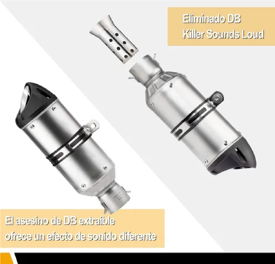 Escape Silenciador Para Moto Universal Plata 35-51mm