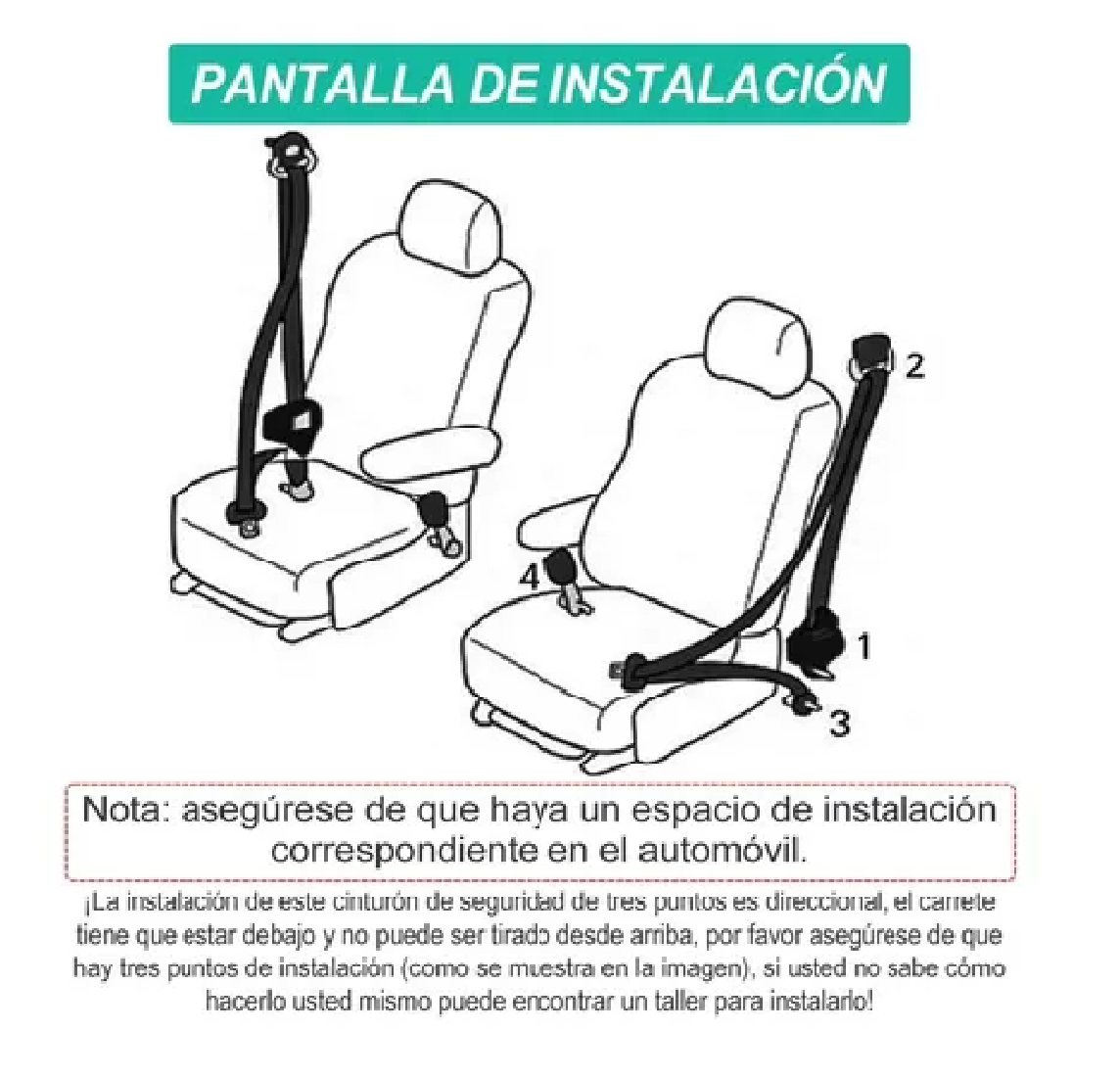 Set Cinturón De Seguridad De 3 Puntos Universal Retráctil
