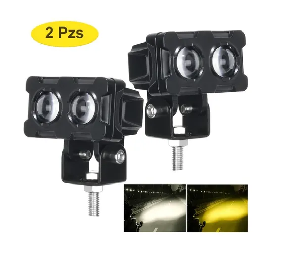 Kit Faros Auxiliares Led Doble Color Universal 2pcs 24000lúmenes