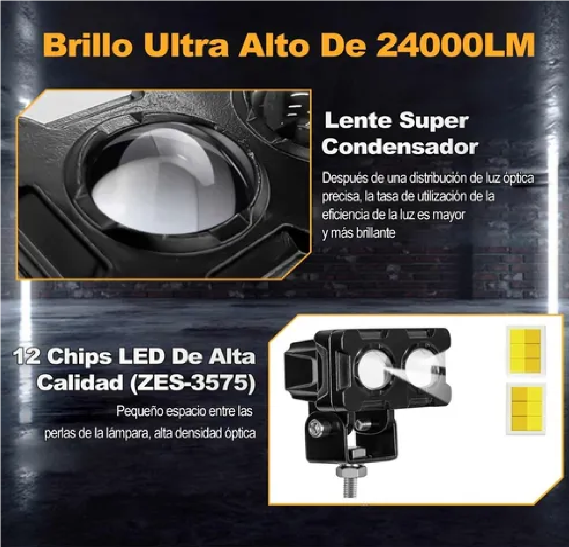 Kit Faros Auxiliares Led Doble Color Universal 2pcs 24000lúmenes
