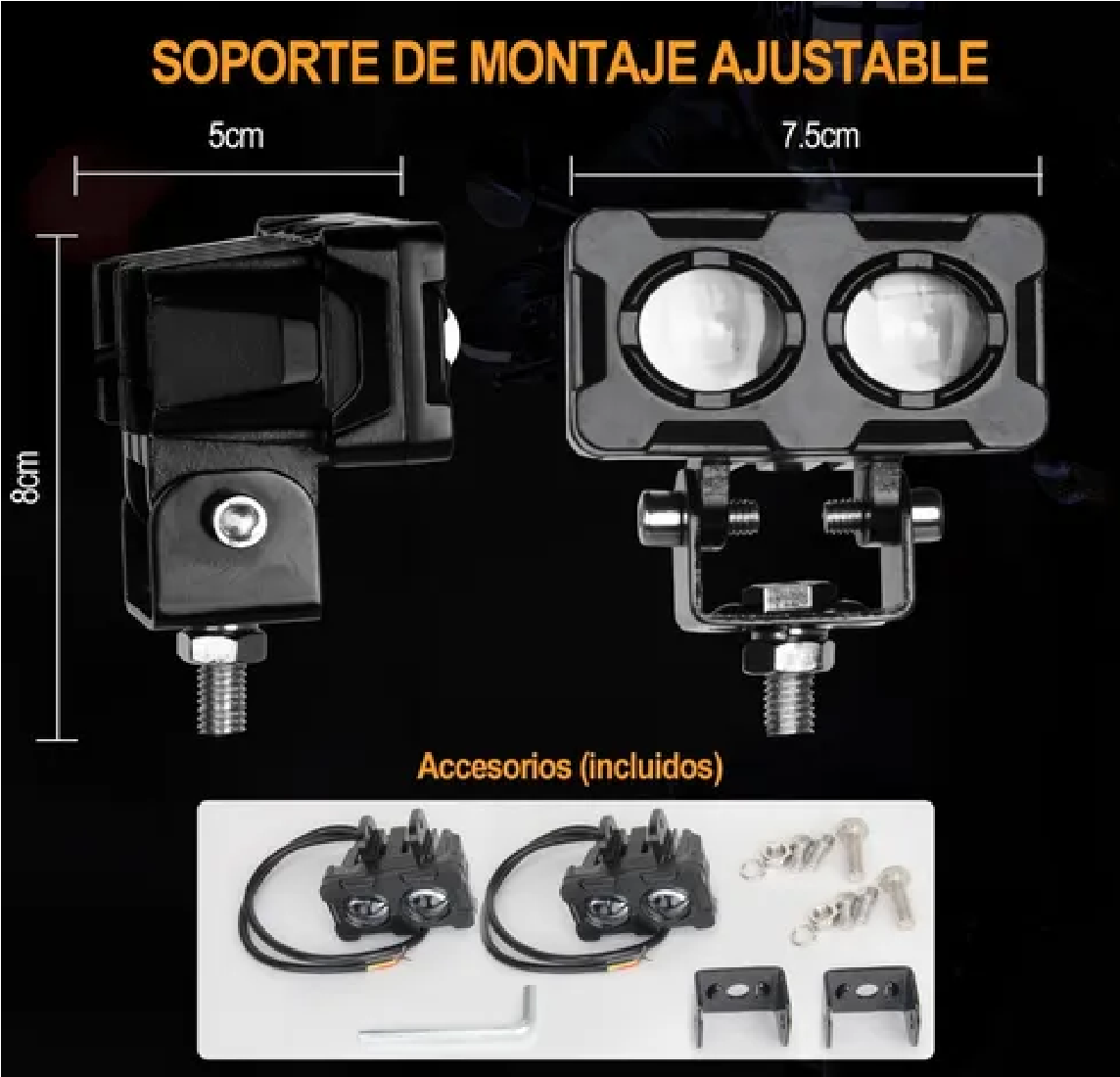 Kit Faros Auxiliares Led Doble Color Universal 2pcs 24000lúmenes