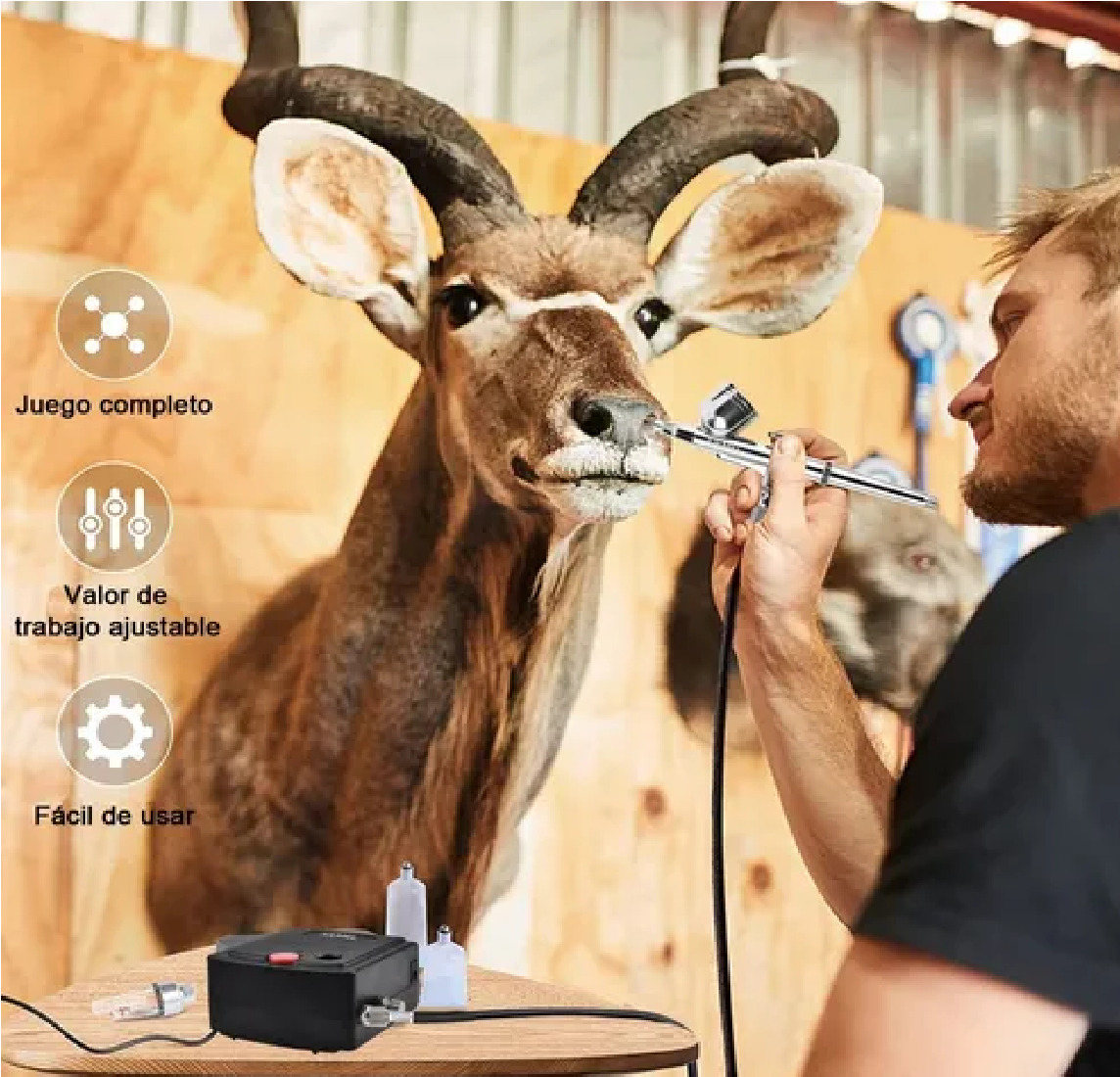 Kit Aerógrafo Multiuso Doble Acción Para De Pasteles