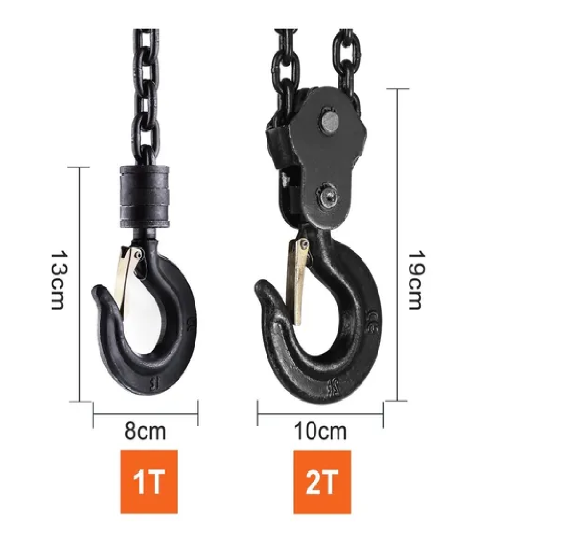 Polipasto Con Cadena De 3m, Capacidad De 2 Toneladas