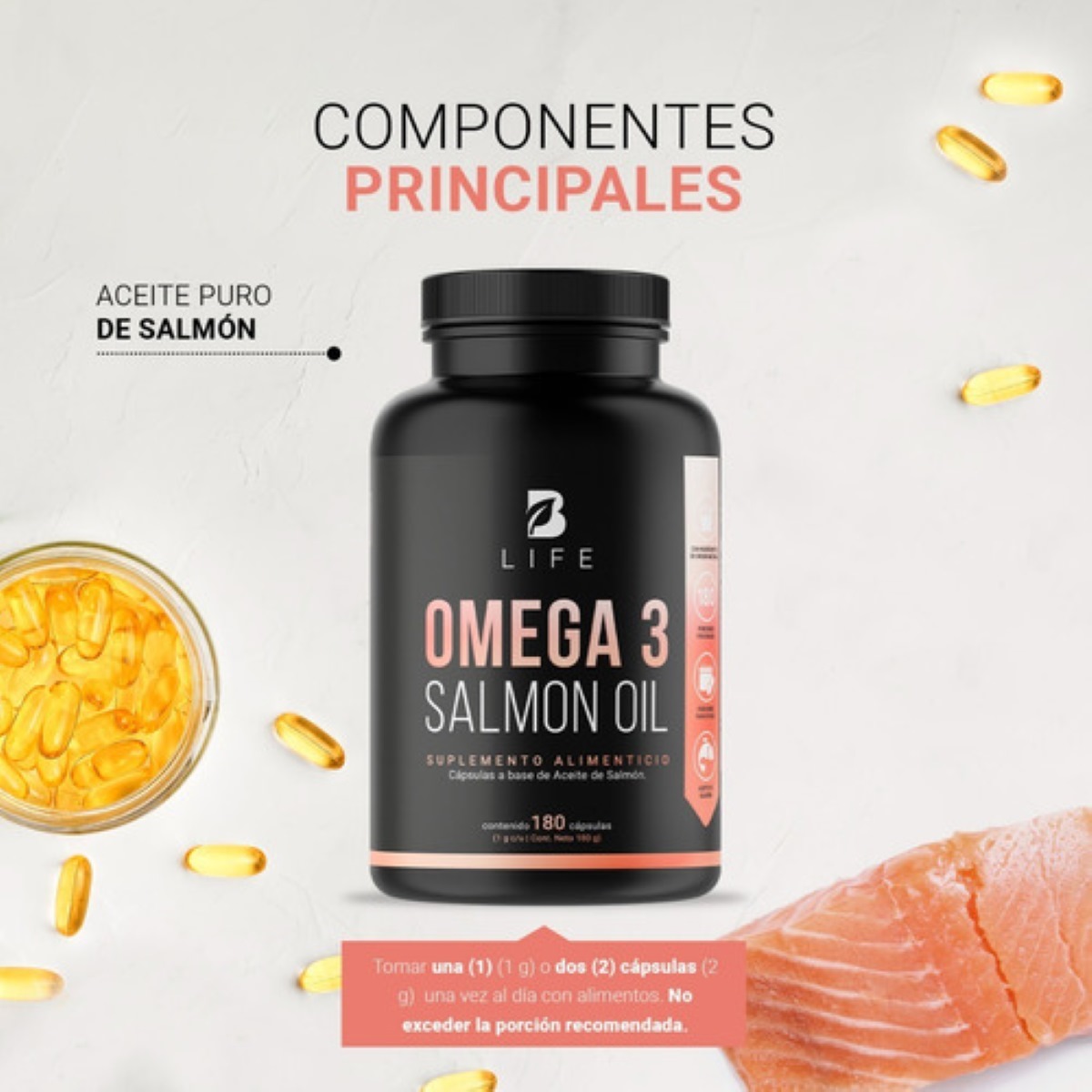 Omega 3 De Salmón 180 Cápsulas