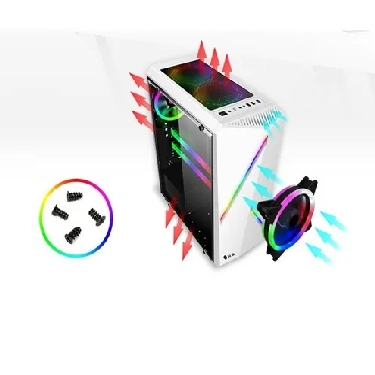 Kit De 3 Ventiladores Pc,120mm 1200rpm Disipador Rgb Multicolor