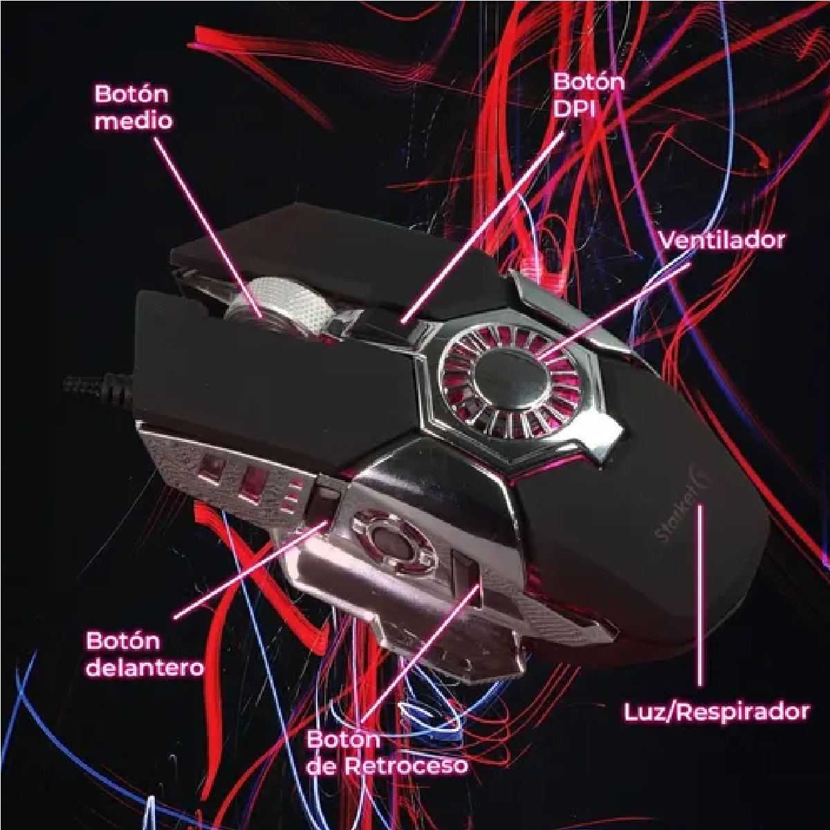 Mouse Gamer Con Ventilador De Enfriamiento