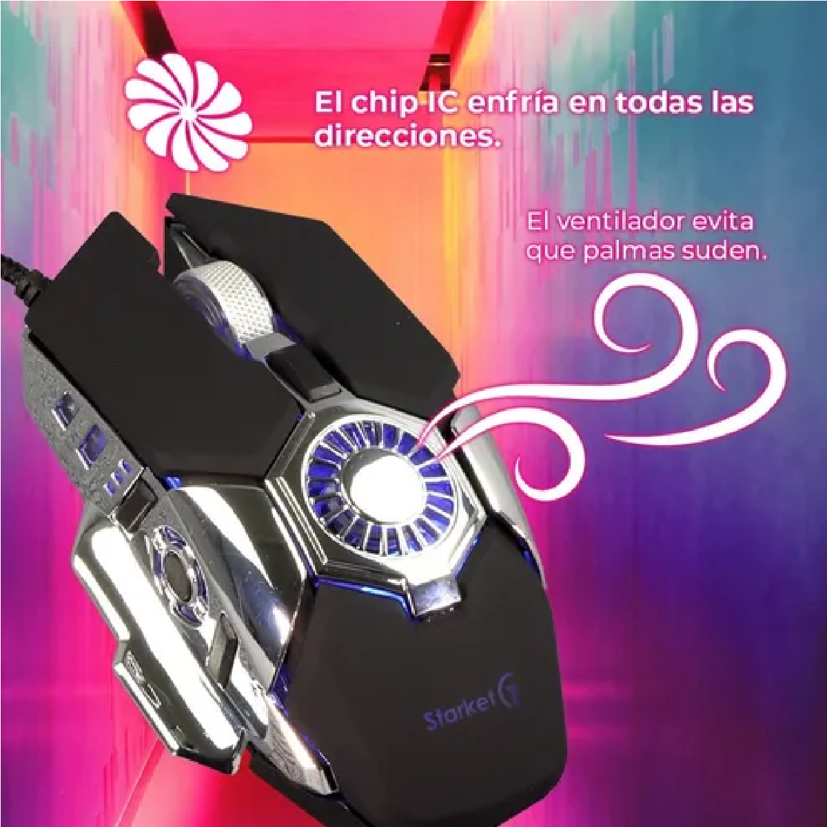 Mouse Gamer Con Ventilador De Enfriamiento