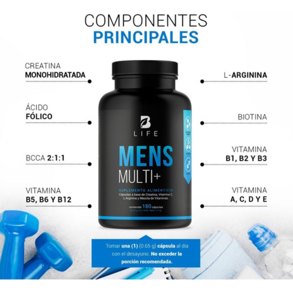 Vitaminas Para Hombre Multivitaminico 180 Capsulas B Life